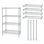 Thumbnail image #3 for Quantum WR74-2460C Chrome-Plated Stationary Wire Shelving Starter Kit, 60"W x 24"D x 74"H, 4 Shelves