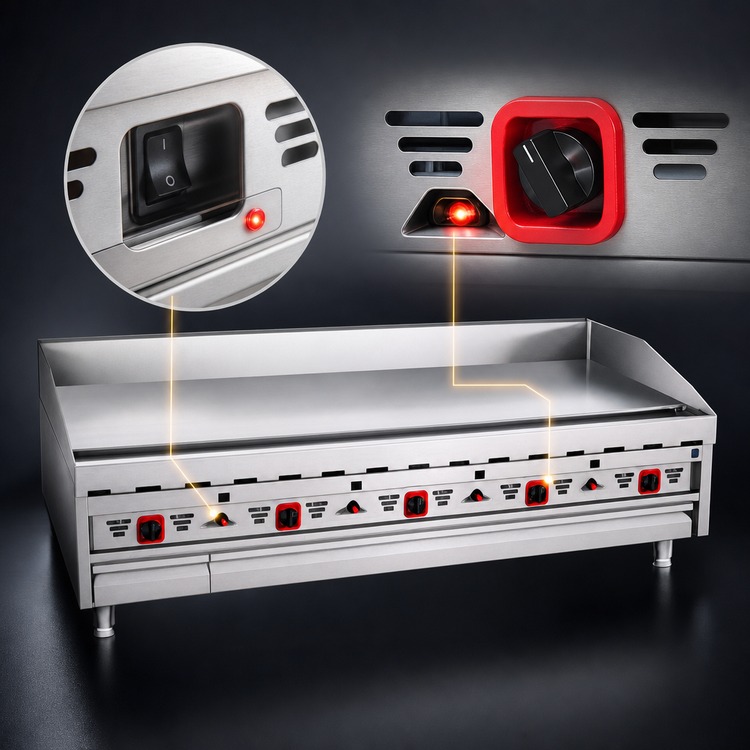 Product image #3 for MagiKitch'n 60-Inch Countertop Gas Griddle with Electric Thermostat and Matchless Ignition