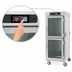 Thumbnail image #3 for Metro C5 8 Series Mobile Full-Height Pass-Thru Controlled Temperature Heated Holding Cabinet with Dutch Glass and Solid Doors, 17 Sheet Pan Capacity