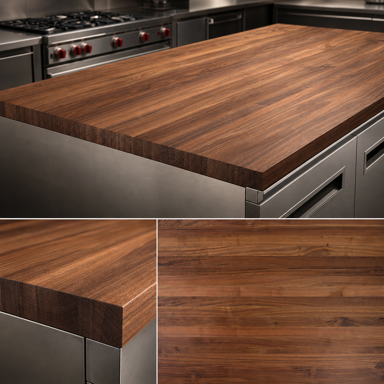 Product image #3 for 72-Inch x 42-Inch American Black Walnut Edge Grain Kitchen Countertop