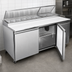 Thumbnail image #3 for Hurakan by Equip.me 71-Inch 2-Door Pizza Prep Table with Stainless Steel Exterior