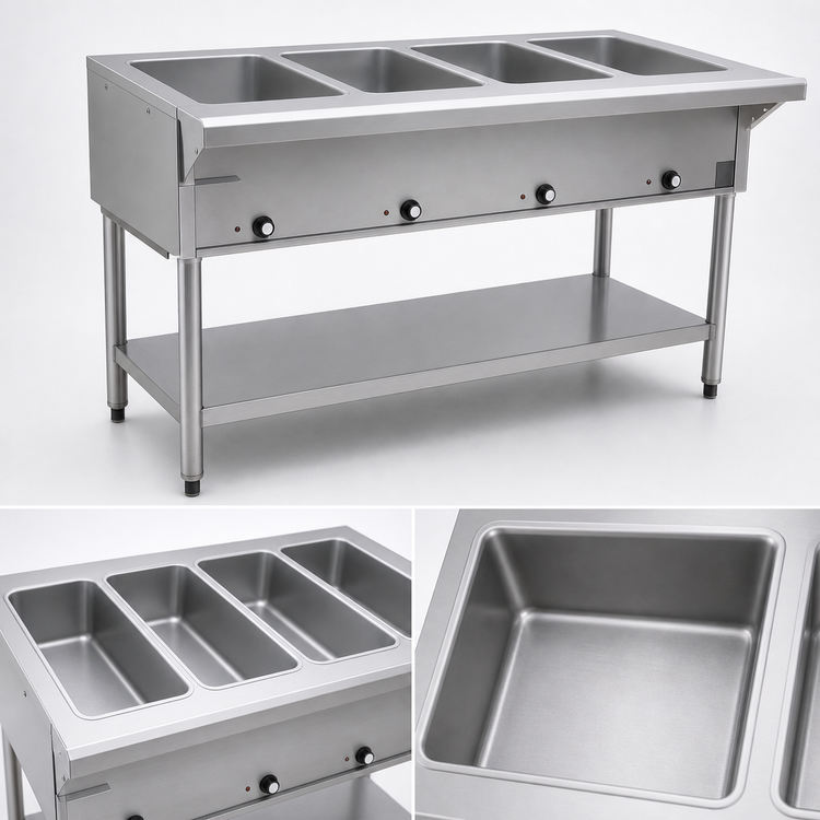 Product image #3 for Eagle Group DHT4-120 Electric Open-Base Hot Food Table with 4 Dry Wells, 63-1/2 Inch Wide
