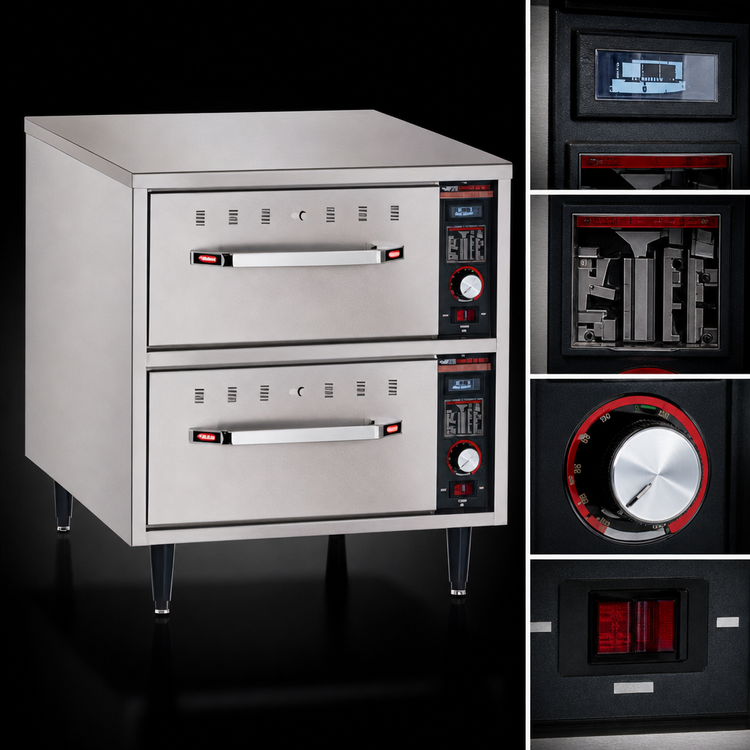 Product image #3 for Hatco HDW-2N Freestanding Narrow Two-Drawer Warming Drawer