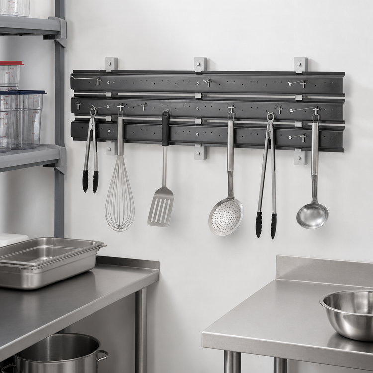 Product image #4 for Cambro Camshelving 48-Inch Wall-Mounted Shelf Extender Utensil Hanger Kit