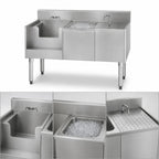 Thumbnail image #3 for Eagle Group 1800 Series BM62-18L 62-Inch Underbar Drainboard, Center Ice Bin & Blender Unit with Liquid Waste Chute, 75 lb. Ice Capacity