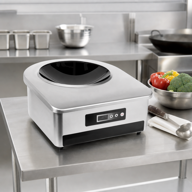 Product image #3 for Vollrath Countertop Induction Wok Range, Stainless Steel, 208-240V, 3.0-3.5 kW