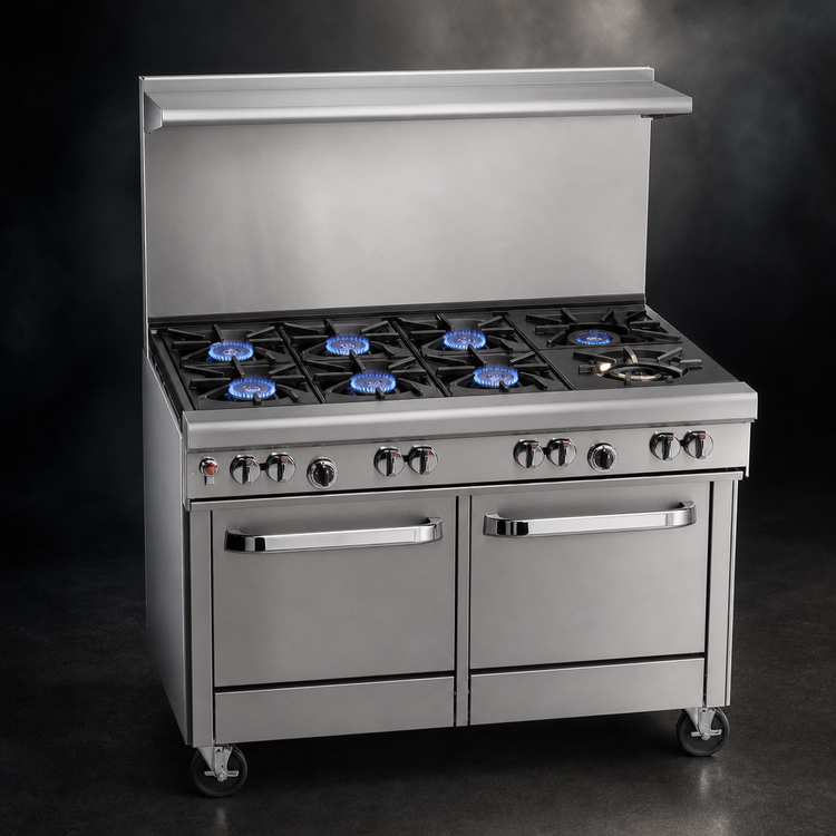 Product image #3 for Southbend Ultimate 48-Inch Gas Restaurant Range with 6 Burners and 2 Space Saver Ovens