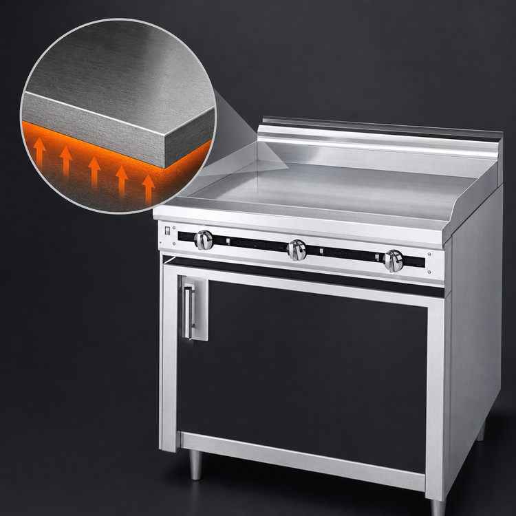 Product image #3 for Titan JTRH-24G 24" Heavy Duty Gas Griddle Range with Cabinet Base