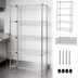 Thumbnail image #3 for Quantum Stationary Wire Shelving Starter Kit, 42W x 14D x 54H, 5 Shelves, Chrome Plated