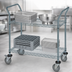 Thumbnail image #3 for Quantum 60 Inch Gray 2-Shelf Wire Utility Bus Cart with U-Handles and Donut Bumpers