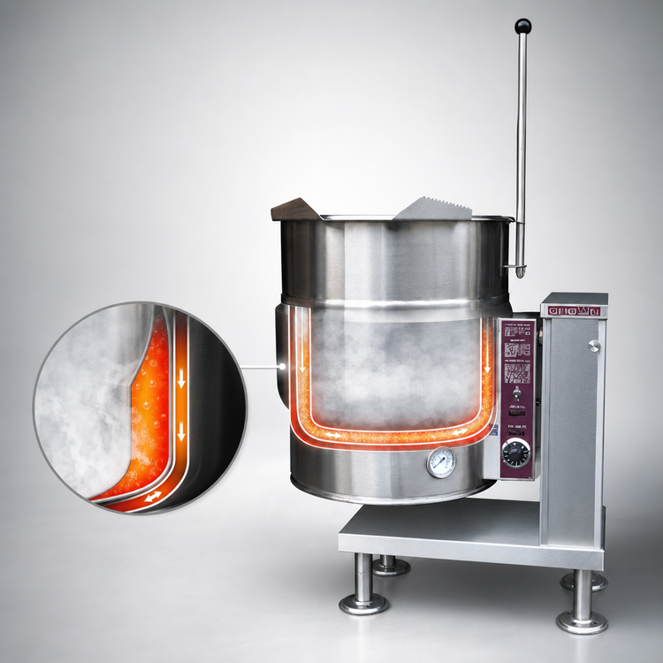 Product image #3 for Crown EC-20T 20 Gallon Electric 2/3 Jacketed Tilting Steam Kettle