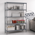 Thumbnail image #3 for Eagle Valu-Master S4-74-1872V-X 4-Tier Wire Starter Shelving Unit — 72 Inches W x 18 Inches D x 74 Inches H, Pewter Gray Epoxy