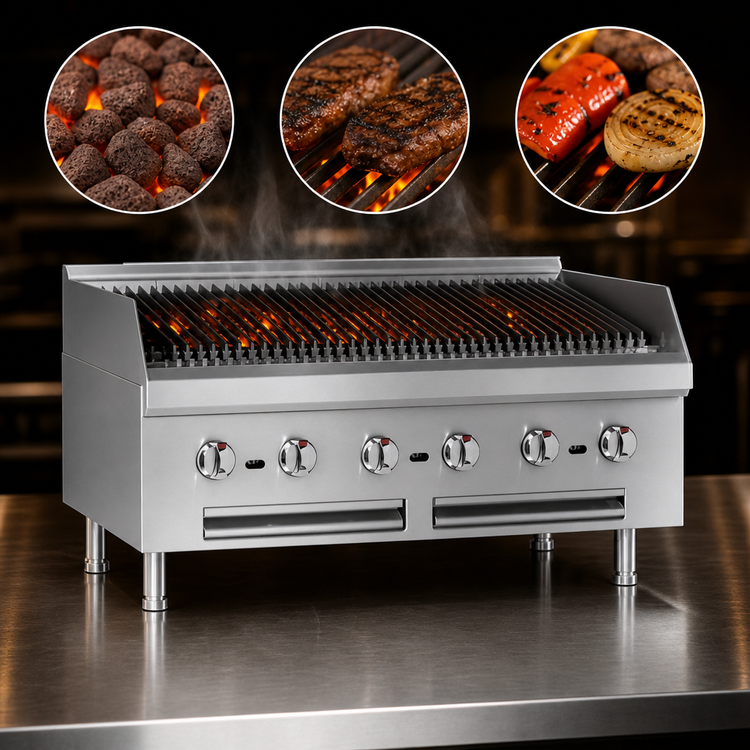 Product image #3 for Southbend HDCL-12 12-Inch Countertop Gas Charbroiler with Lava Rock Briquettes