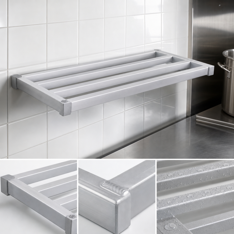 Product image #4 for New Age Adjust-A-Shelf Heavy-Duty Wall-Mounted Shelf, 96"W x 20"D, Aluminum