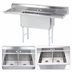 Thumbnail image #3 for Advance Tabco 2-Compartment Fabricated Sink with Left and Right Drainboards, 20 x 30 x 14 Inch Bowls