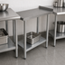 Thumbnail image #3 for Advance Tabco Special Value Series Stainless Steel Equipment Filler Table with Undershelf and 1-1/2 Inch Backsplash, 12 x 36 Inch
