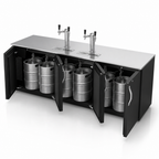 Thumbnail image #3 for Beverage Air DDN94HC-B 94-Inch Three-Door Direct Draw Draft Beer Cooler, 5 Half-Barrel Keg Capacity, Dual Faucet Towers, Black