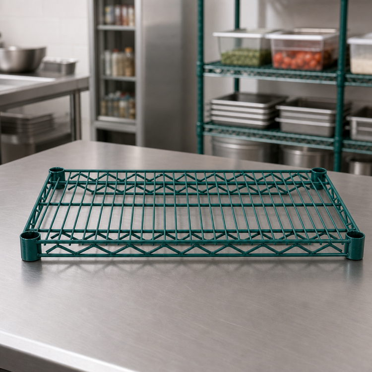 Product image #4 for Advance Tabco Special Value Heavy-Duty Wire Shelf, 42" x 24", Green Epoxy Coated