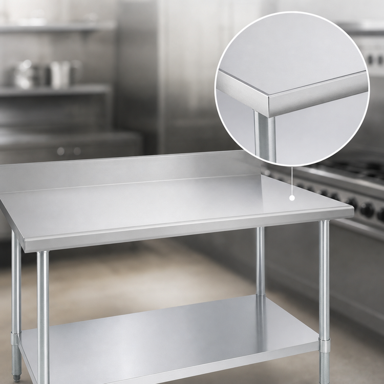 Product image #3 for Duke Deluxe 30 x 30 Inch 16-Gauge 300-Series Stainless Steel Work Table with 4.59-Inch Riser and Galvanized Undershelf