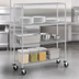 Thumbnail image #3 for Metro Super Erecta 4-Shelf Wire Stem Caster Cart with Polyurethane Casters, 48 x 21 x 69 Inches, Chrome