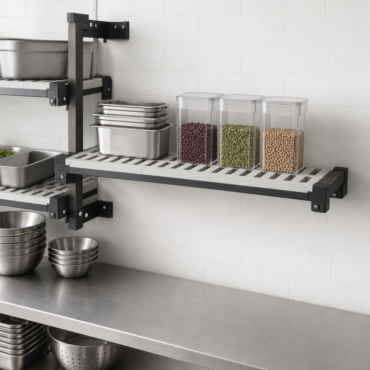 Product image #3 for Cambro Camshelving Elevation Series 18" x 36" Vented Wall-Mounted Add-On Shelf Kit