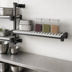 Thumbnail image #3 for Cambro Camshelving® Elevation EWSSKA1836V580 Wall-Mounted Vented Add-On Shelf Kit, 18 x 36 Inches, Brushed Graphite