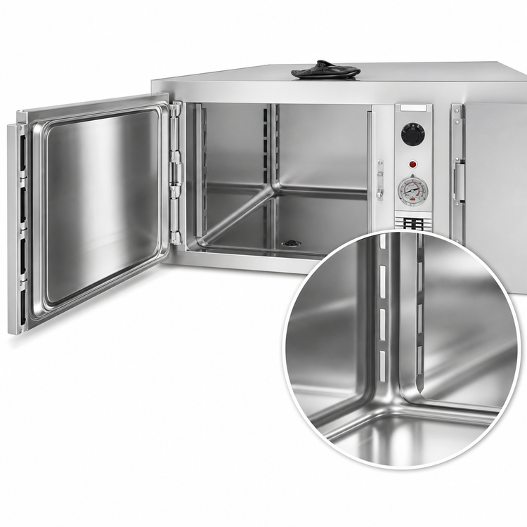 Product image #3 for Atlas Metal HB-3 Undercounter Slide-In Heated Base with 4 Full-Size Pan Capacity