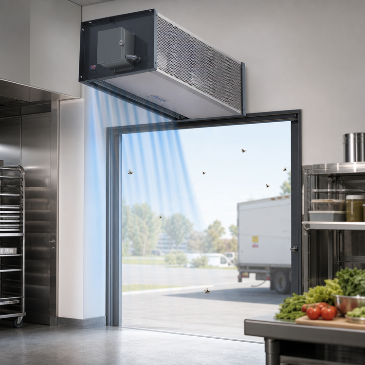 Product image #3 for Industrial Series 108-Inch Ambient Direct Drive Air Curtain with 3 x 1/2 HP Motors