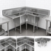 Thumbnail image #3 for John Boos Pro-Bowl 3-Compartment Corner Sink with Dual 24-Inch Drainboards