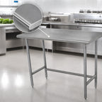 Thumbnail image #3 for Advance Tabco TFLG-240 30"W x 24"D 14-Gauge 304 Stainless Steel Work Table with 1-1/2" Rear Up-Turn and Galvanized Open Base