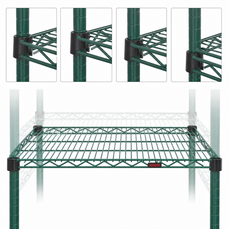 Product image #3 for EagleGard Quad-Adjust 60-Inch x 18-Inch Wire Shelf, Hybrid Epoxy Finish, 600 lb Capacity