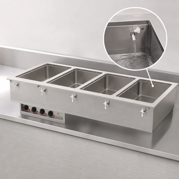 Product image #3 for Vollrath 4-Well Drop-In Electric Hot Food Well Unit with Auto-Fill, Infinite Controls, 208-240V