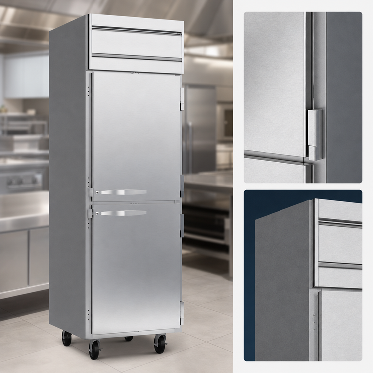 Product image #3 for Beverage-Air Horizon Series Self-Contained Top-Mount Reach-In Refrigerator, 1-Section, 21.17 Cu. Ft., 2 Half Solid Doors