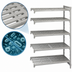 Thumbnail image #4 for Cambro Camshelving Premium 72-Inch Wide x 21-Inch Deep 5-Shelf Vented Polymer Add-On Shelving Unit, Speckled Gray