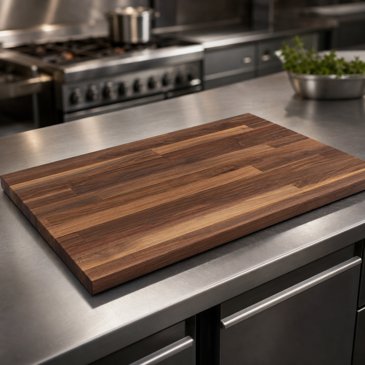 Product image #3 for Boos Block American Black Walnut Blended Rails Edge Grain Kitchen Countertop, 144 x 30 x 1-1/2 Inch, Oil Finish
