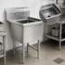 Thumbnail image #3 for Steel Works Stainless 1-Compartment 304 Stainless Steel Sink with Legs and Crossrails, 24 x 24 x 14 Inch Bowl