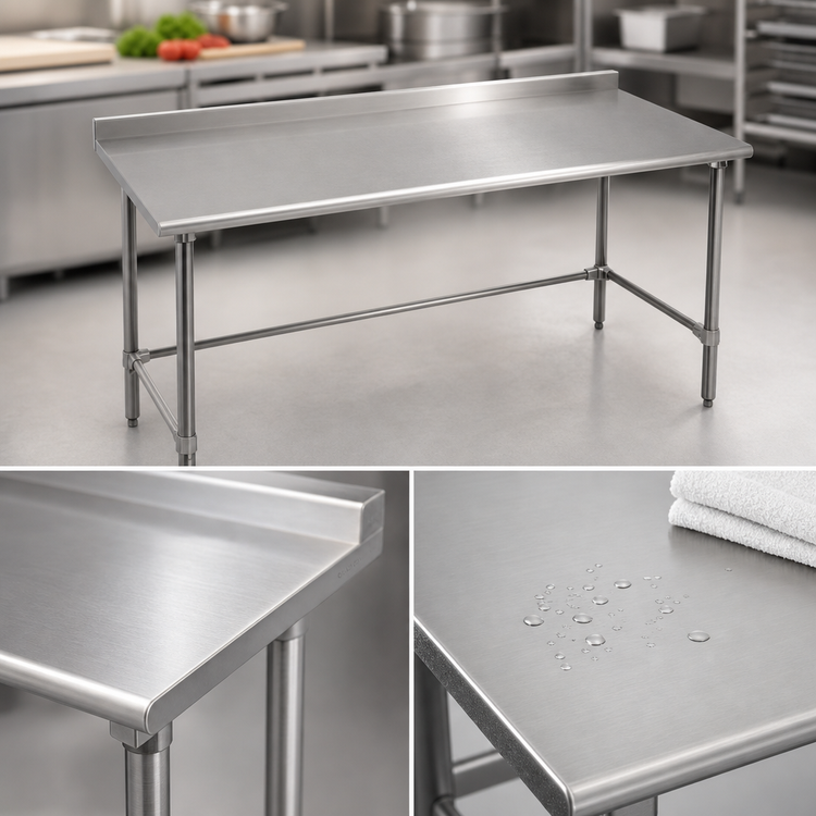 Product image #3 for BlendPort Deluxe Series Stainless Steel Work Table with Rear Upturn, 30 Inch Wide x 24 Inch Deep