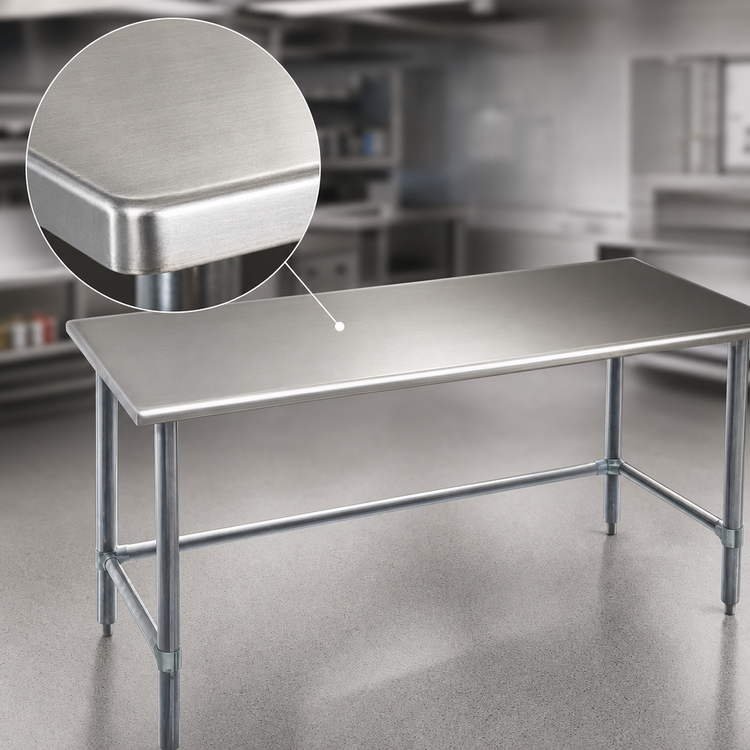 Product image #3 for Eagle Group Spec-Master 144"W x 48"D Stainless Steel Work Table with Galvanized Tubular Base
