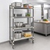 Thumbnail image #3 for Cambro Camshelving Elements XTRA High Density Top Rail Mobile Starter Unit, 18 x 36 x 80 Inches, 4-Tier, 3 Vented + 1 Solid Shelves, Speckled Gray