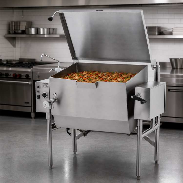 Product image #3 for AccuTemp Edge Series Thermostatically Controlled Gas Tilting Skillet, 40-Gallon, Manual Tilt Floor Model
