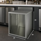 Thumbnail image #3 for BK Resources UBC-2424 Freestanding Stainless Steel Underbar Cabinet, 24 x 24 Inch Open Front Base, 5-Inch Riser