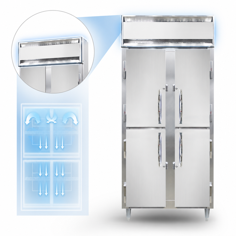 Product image #3 for Continental Refrigerator Designer Slim Line Two-Section Reach-in Freezer with Half-Height Solid Doors