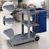 Thumbnail image #3 for Carlisle 49-Inch Long Platform Janitorial Cart with 3 Shelves and 25-Gallon Bag, Gray