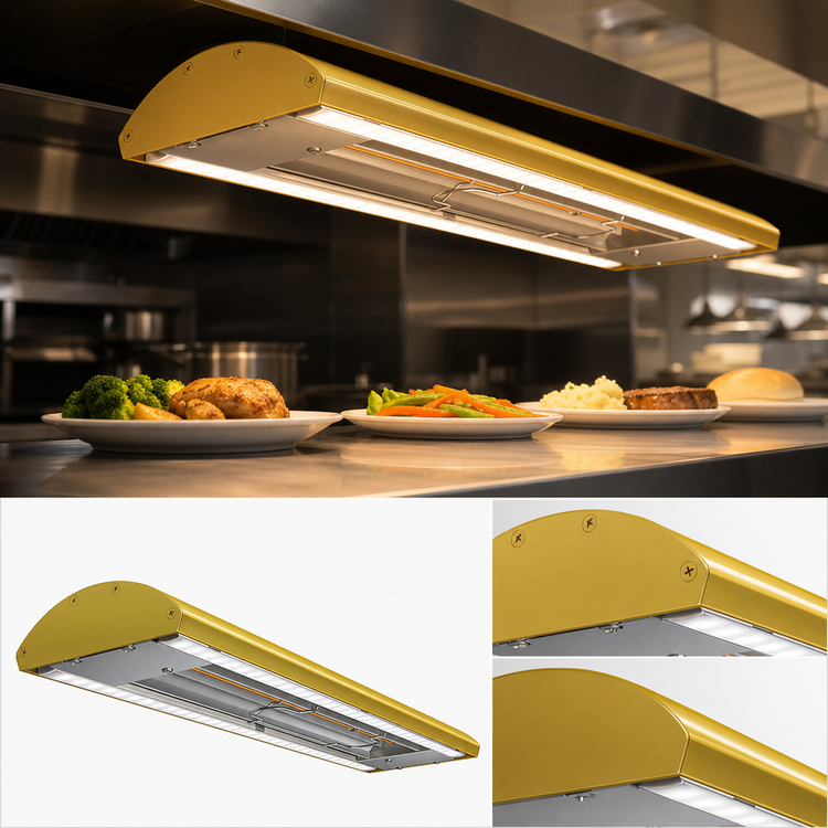 Product image #3 for Hatco Glo-Ray 24-Inch Curved Infrared Strip Heater with Dual LED Lights and Electronic Infinite Control