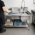 Thumbnail image #3 for John Boos Straight Soiled Dish Table with Pre-Rinse Sink, Right-to-Left Operation, 48 x 30 Inches