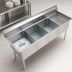Thumbnail image #3 for 3-Compartment Stainless Steel Sink with Right-Hand Drainboard, 68-1/2