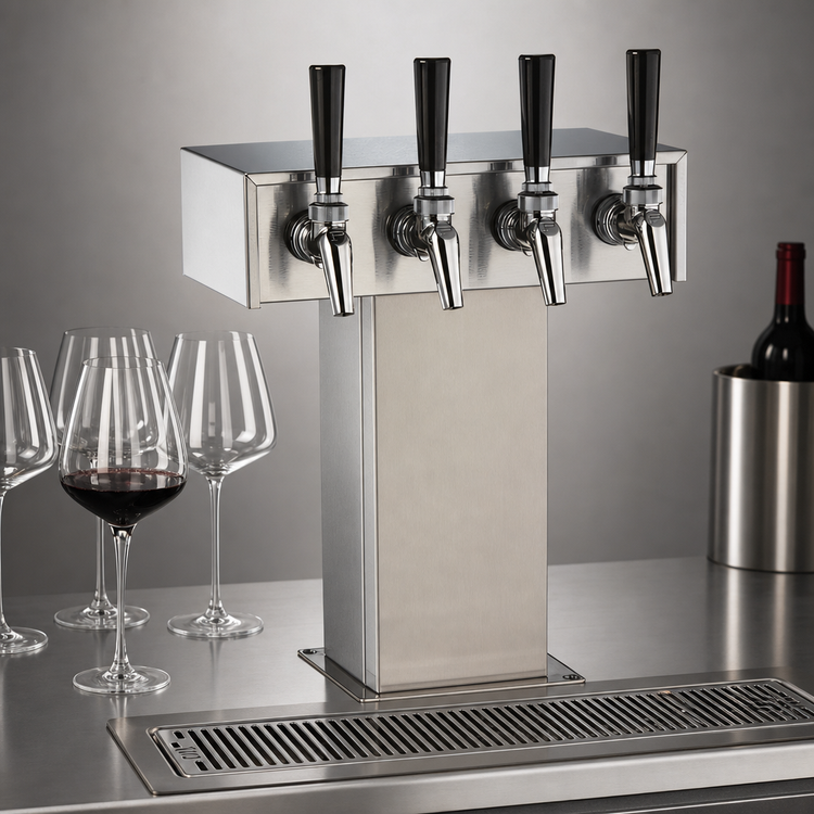 Product image #3 for Perlick 4-Faucet Tee Tower Wine Dispensing Kit, 304 Stainless Steel