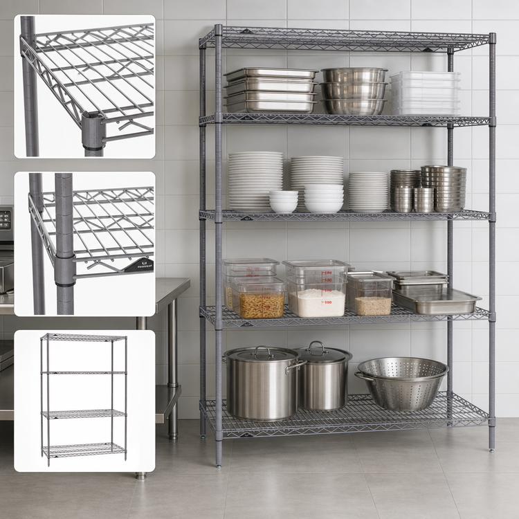 Product image #3 for Metro Super Erecta 54-Inch Wide x 21-Inch Deep x 74-Inch High Starter Wire Shelving Unit with 4 Shelves