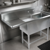 Thumbnail image #3 for John Boos Pro-Bowl 2-Compartment Commercial Sink with Left Drainboard and 10-Inch Backsplash