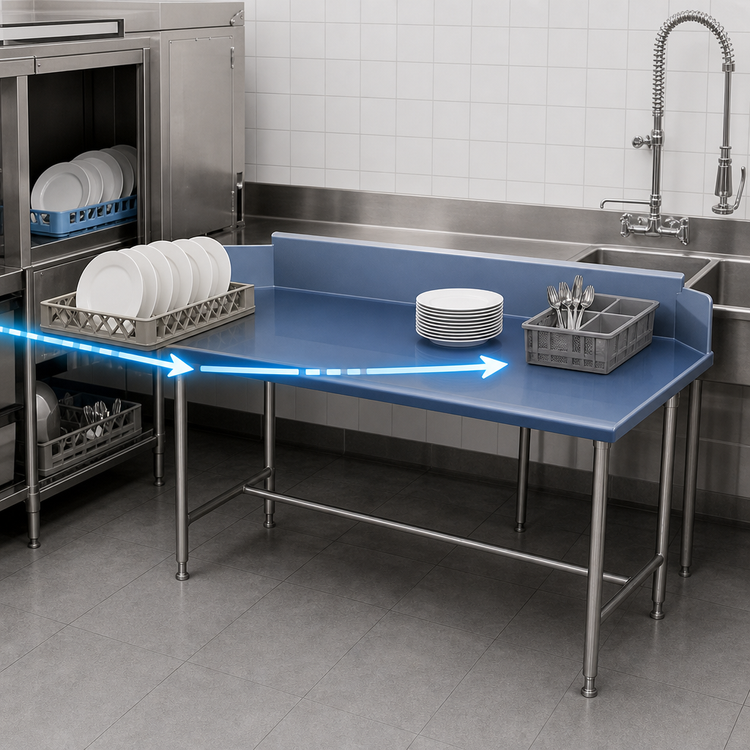 Product image #3 for 60-Inch Straight Clean Dish Table with Left-To-Right Operation